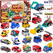 Advent Calendar 2024 Kids: 24 Days Christmas Countdown Pull-Back Car Toys - C...