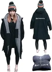 Adult Waterproof Changing Robe with Super Soft Fleece Lining - Waterproof Windproof Oversized Coat for Changing -Swimming and Watersports. Comes with Compression Straps