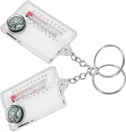 2pcs Keychain Multi-use Thermometer Key Chain Accessory Small Key Ring Portable Survival Small with Thermometer Snap Hook