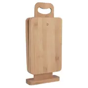4pcs Bamboo Chopping Cutting Slicing Boards With Display Stand Fruit Vegetable
