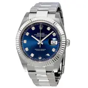 Original Rolex Datejust 41 Blue Diamond Dial Automatic Men's Watch 126334BLDO