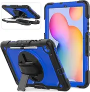 [Herize] Samsung Galaxy Tab S6 Lite Case Cover 10.4'' 2024/2022/2020 with Screen Protector | SM-P613/P610/P620/P625 Rugged Protective Shockproof Case with Pen Holder&Handle Shoulder Strap for Kids