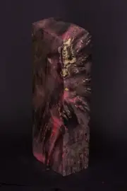 SPALTED MAPLE IN DARK ROSE STABILISATION 127*44*27 mm