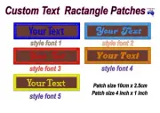 Embroidery Custom Name Text Patch Stripes Iron On or Hook Loop backing ( brown )