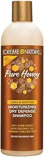 Creme of Nature Coconut Oil & Shea Butter Shampoo by,Dry Defense for Damaged Hair, Formula with Pure Honey, 12.07 Fl Oz