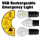 Dimmable Usb Light Bulb With Hook Led Rechargeable Portable Warm White Life
