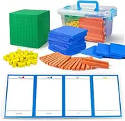 stochastic box Foam Base Ten Set for Math Place Value Blocks,Counting Cubes for Kids Math,Base 10 Math Manipulatives for Early Counting Math in School Home Classroom