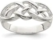 [Diamond2Deal] Women's 925 Sterling Silver Polished Woven Top Ring, Size 6