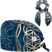 [YTYVAGT] Scrub Caps Women,Scrub Hats Suitable for Women,Flower Ethnic Style Texture