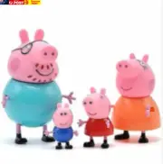 4 Pieces Pink Little Peppa Figures Pig for Cake Topper and Birthday Decoration