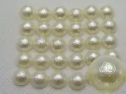 1000 Ivory Acrylic Textured Glitter Half Pearl Bead 6mm FlatBack Scrapbook Craf
