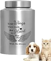Dog Urns for Ashes,Pet Keepsake Small Urn - Waterproof Angel Wing Animal Funeral Supplies for Garden Home Display Outdoor Burial House