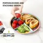 304 Stainless Steel Portion Control Plate Salad Barbecue Plate Weight Loss
