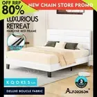ALFORDSON Bed Frame Queen Double King Single Size Upholstered Base White Boucle