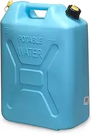 Scepter Water Can with Easy-Pour Spout for Camping/Emergency/Off-Road, 5 Gallon, Blue