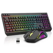 K20 Wireless Keyboard and Mouse Combo, Full Size Anti-Ghosting Keyboard with ...