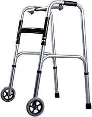 Walker Frame with Wheels, Folding Lightweight Mobility Walking Aid,Elderly Rehabilitation Walker Non-Slip Walking Stick with Hospital Walking Frame Little Surprise