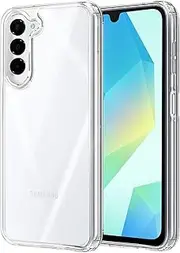 [T Tersely] Hybrid Clear Crystal Case Compatible with Samsung Galaxy A16 4G/5G - TPU + Polycarbonate Technology, Anti-Yellowing, Wireless Charging Compatible, Protective Case, Shockproof Bumper Cover