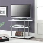 Convenience Concepts Designs2Go 32" Three-Tier TV Stand in White Wood Finish