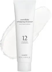 NOONI Snowflake Whipping Cleanser 150mL #for all skin types, 6.2 Ounce, Foaming facial cleanser, Magically silky cream, Foamy marshmallowy, Daily face wash cleanser, Face wash cream cleanser