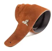 Magma Leathers 2.52" Delux Argentinean Chamois Leather Guitar Strap Brown