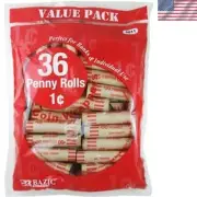 Efficient Coin Wrapping Solution - 36 Durable Pre-Crimped Tubes for Pennies