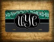 Monogrammed Python Snakeskin Green Print Personalized License Plate Tag