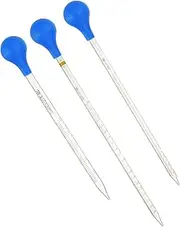 uxcell Graduated Dropper Pipettes Kit, 3 Pack 5ml/20ml/25ml Borosilicate Glass Pipette with Rubber Squeeze Bulb for Transfer Liquid for Lab, Chemistry