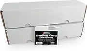 BCW Bundle - 2 1000 Count Corrugated Cardboard Gaming Storage Box with 1 Pack of Horizontal Trading Card Dividers (10 Dividers)