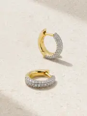 [Octavia Elizabeth] Octavia Elizabeth - Yana Micro 18-karat Recycled Gold Diamond Hoop Earrings - One size One size Gold