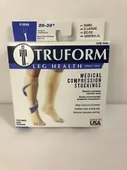TruForm Below Knee Open Toe Size XLarge Firm Compression Stockings Color Beige