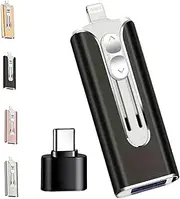 32~256gb Micro USB + 8 Pin + USB 3.0 4 in 1 Mobile Phone Computer U-Disk, USB Flash Drive Compatible for Android Smart Phone/Tablets (512GB,D)