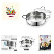 5.5-Quart Multi-Ply Clad Stainless Steel Deep Sauté Pan, 12-inch Frying Pan, ...