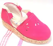 DE OSU/FARO -Spain Girls Fuchsia Pink Suede Espadrilles -European Shoes -Size 10