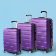Slimbridge 3PC Luggage sets Suitcase 20" 24" 28" Set Travel TSA Hard Case Purple