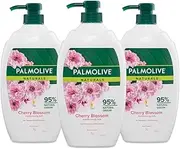 Palmolive Naturals Body Wash 3L (3x1L), Milk and Cherry Blossom with Moisturizing Milk, Soap Free Shower Gel, No Parabens or Phthalates