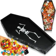 15.7 x 7.8 Inch Halloween Coffin Charcuterie Boards with Skeleton Spider Web ...