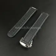 19mm For OMEGA Seamaster Aqua Terra Watch Silicone Rubber Strap Clasp Black