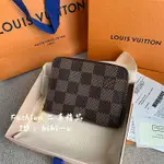 二手精品 LV 路易威登 ZIPPY DAMIER 復古棋盤格 拉鏈零錢包 卡包 棕色 N63070