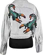 1 Pair Scorpion Biker Patch Embroidered Iron On Patches Fabric Sewing On Applique for Jacket Clothes Badge DIY Apparel