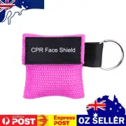 Keychain Resuscitator Face Shield Emergency First Aid Tools CPR Mask (Pink)