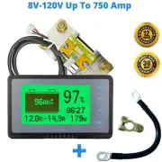 Battery Monitor 750A Shunt LCD Caravan RV Alarm Tester Power Display Voltage Ah