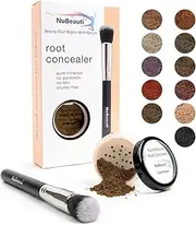 Root Concealer Touch Up Powder | All-Natural Crushed Minerals With Brush | Fast and Easy Total Gray Hair Cover up For Black | Brown | Auburn and Blonde Hair .32 ounce (Dark Brown)