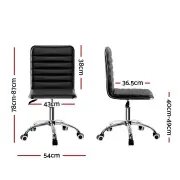 Artiss Office Chair PU Leather Low Back Black