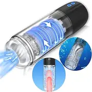2 in 1 Automatic Male Masturbator Penis Pump Enlargement, MXUXEN Fully Waterproof Male Masturbators Cup Pocket Pussy with 7 Sucking Rotating Modes, Blowjob Machine Stroker Adult Male Sex Toys for Men