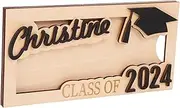 COHEALI Graduation Envelope Money Wallet Wooden Money Holder Container Clip Wood Wallet for Cards