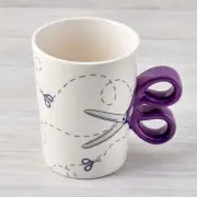 Purple Scissor Sewing Mug