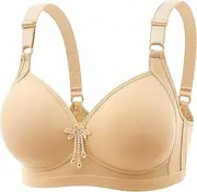 [Generic] Women Bras Wireless Plus Size Women Sexy Lace Back Button Shaping Cup Adjustable Shoulder Strap Large Size Bra Athletic Bra