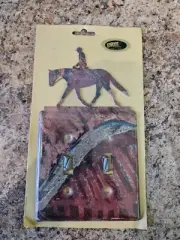 New LaZart Metal Art Light 2 Switch Cover Plate - Jockey On Thoroughbred Horse