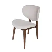 SK Designer Living | Nobu Dining Chair | Light Grey Fabric | Walnut Legs